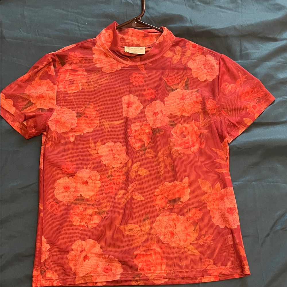 Floral Red Blouse